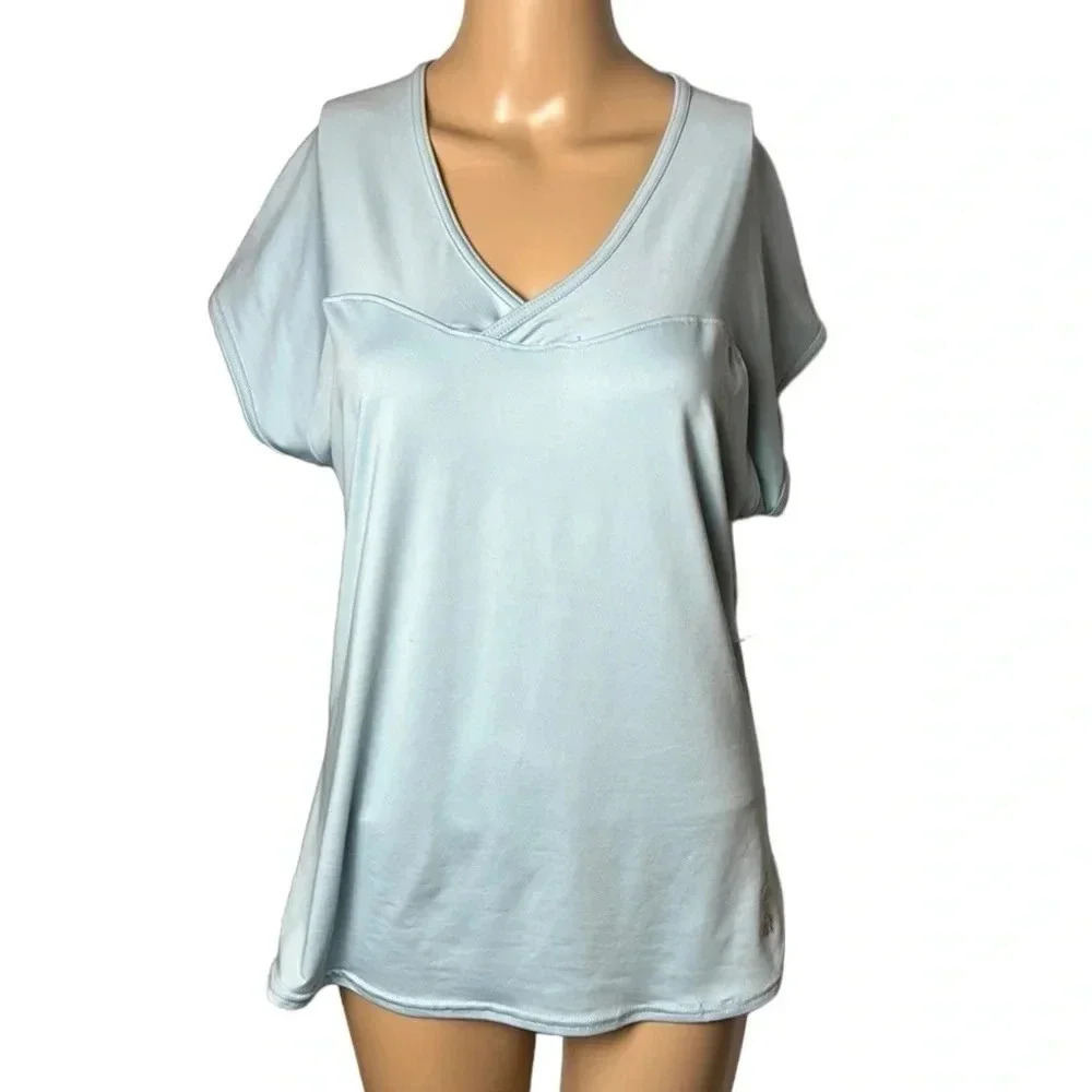 Y2K, Vtg, NWT , ELLE  T shirt women L.,cap sleeve,gym, Athleisure,fitted,long
